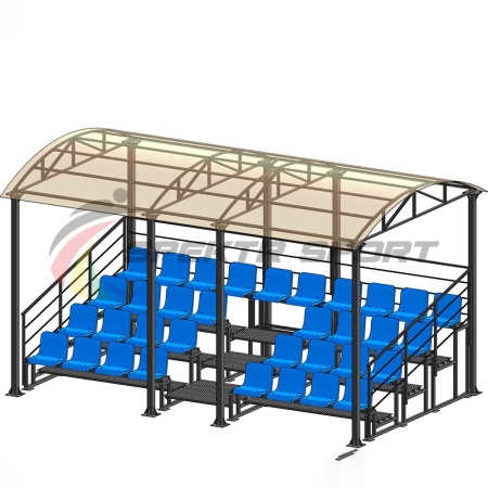 Купить Трибуна для зрителей 4 ряда на 34 места с навесом и перилами в Нарткале 